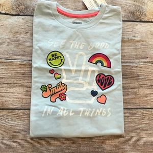 Gymboree T-shirt Girls 4 XS Rainbow Smiley Heart